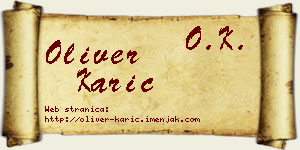 Oliver Karić vizit kartica